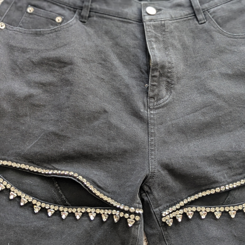 Black Jeans with Rhinestone Detailing